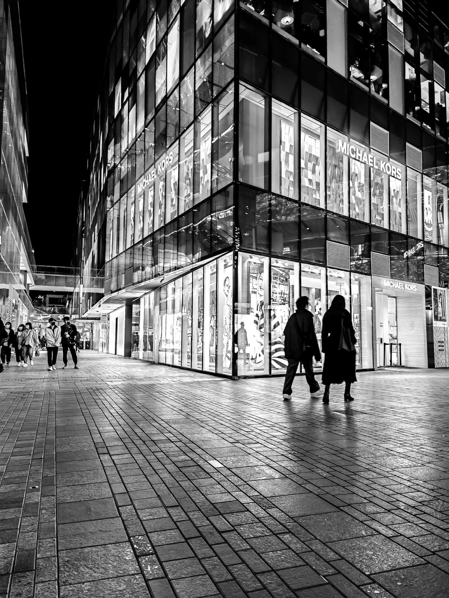 Grayscale image of a building